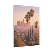 Los Angeles Sunset Skyline with Palm Trees Wall Art & Canvas Print