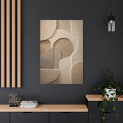 Warm Neutral Plaster Relief Abstract Wall Art & Canvas Print