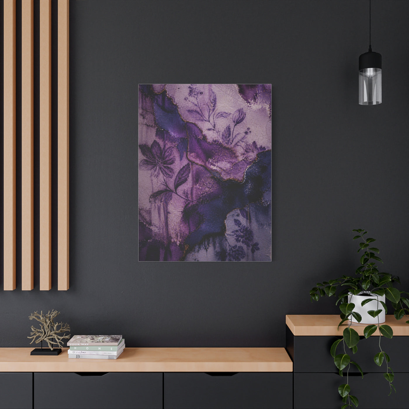 Purple Botanical Ceramic Texture Wall Art & Canvas Print