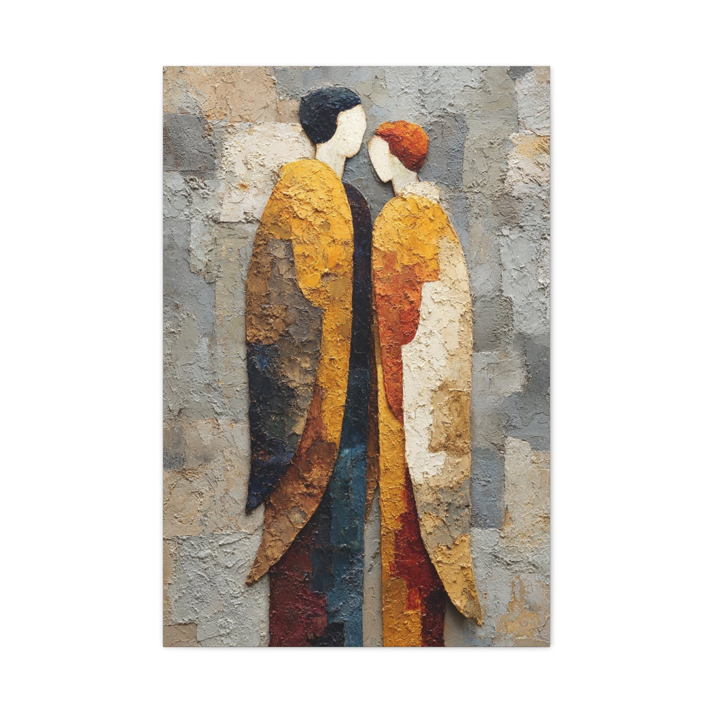 Textured Golden Figures Unity Wall Art & Canvas Print