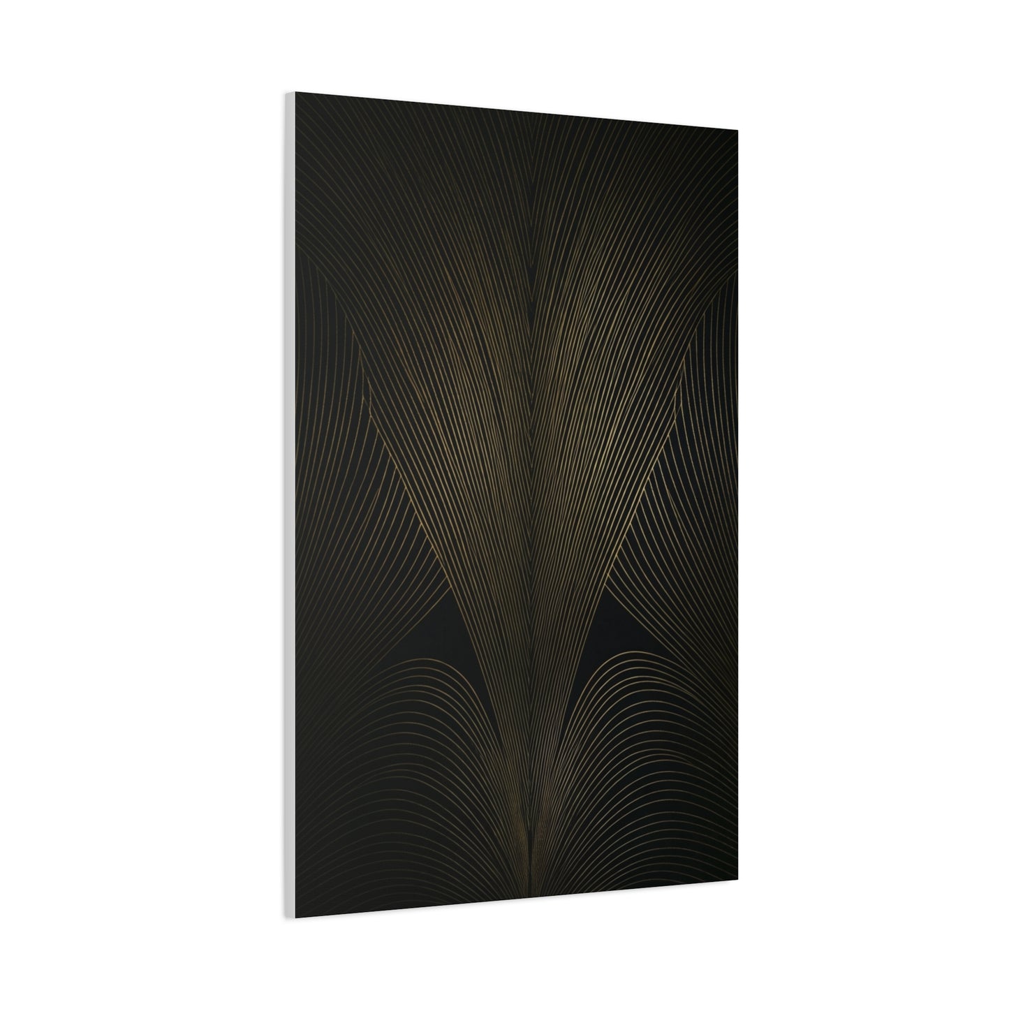 Black and Gold Deco Wave Pattern Wall Art & Canvas Prints