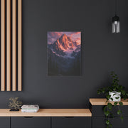 Rose Alpenglow Mountain Face Wall Art & Canvas Print