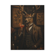 Aristocratic Deer Gentleman Cocktail Portrait Wall Art & Canvas Print