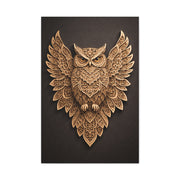Ornate Symmetrical Owl Mandala Wall Art & Canvas Print