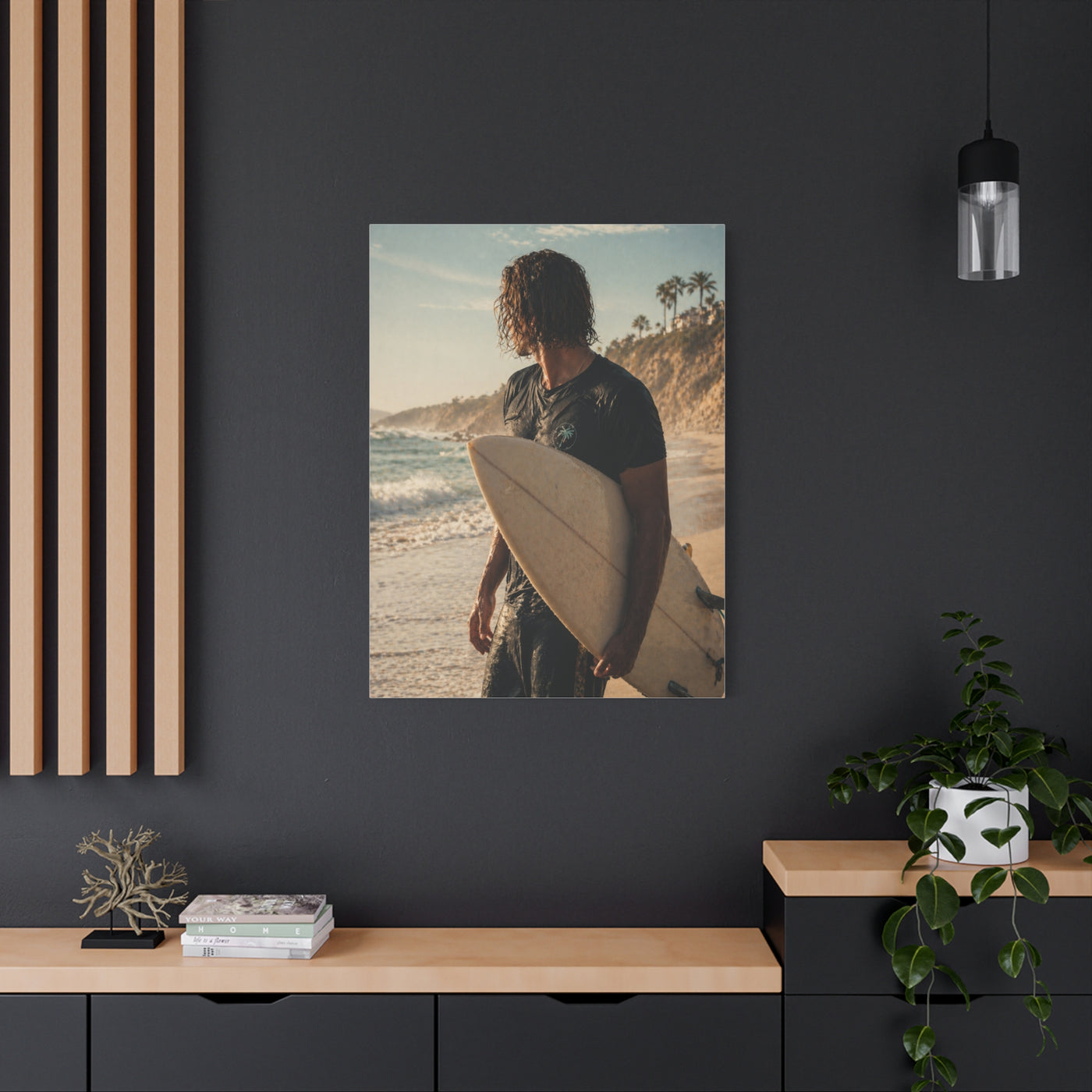 Coastal Surf Reflection Portrait Wall Art & Canvas Print