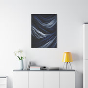 Draped Navy Textile Abstraction Wall Art & Canvas Print