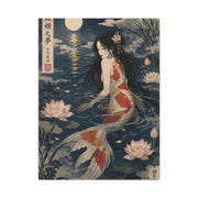 Japanese Koi Mermaid Moonlight Wall Art & Canvas Print