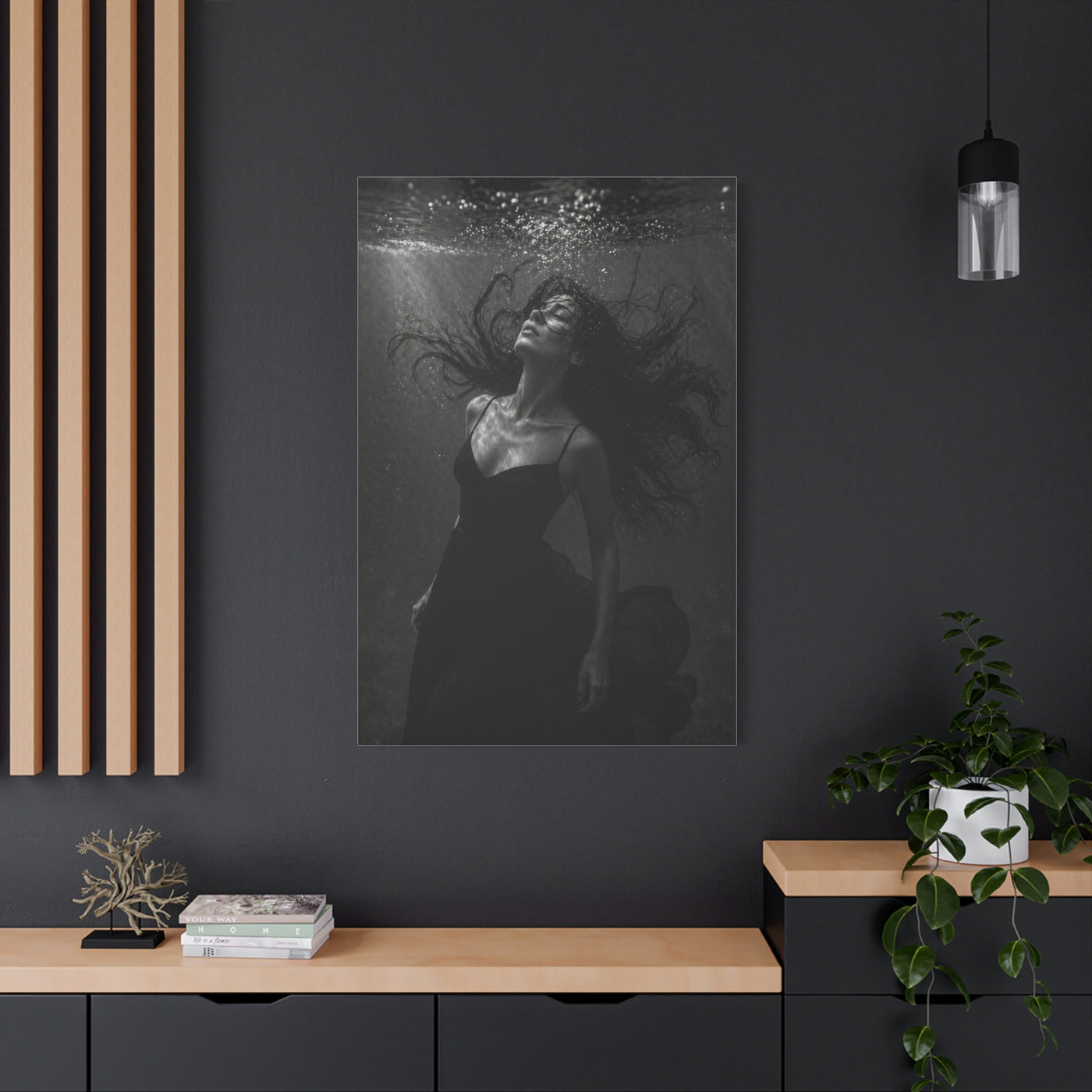 Submerged Black and White Portrait Wall Art & Canvas Print