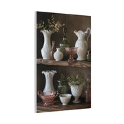 Antique Glassware Still Life Shelf Display Wall Art & Canvas Print