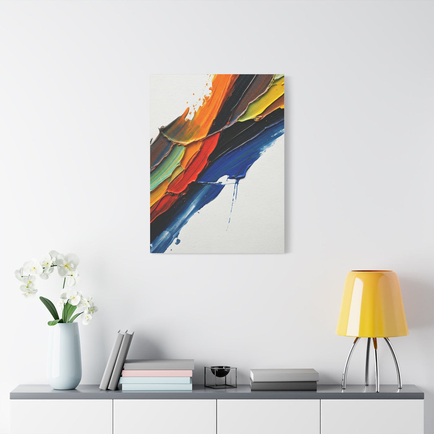 Expressive Multicolor Stroke Abstract Wall Art & Canvas Prints