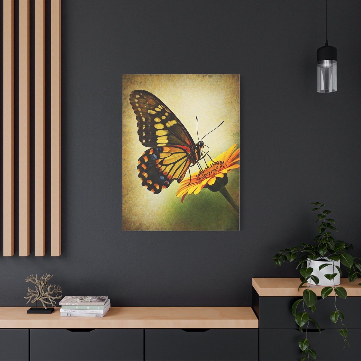 Golden Meadow Butterfly on Flower Wall Art & Canvas Prints