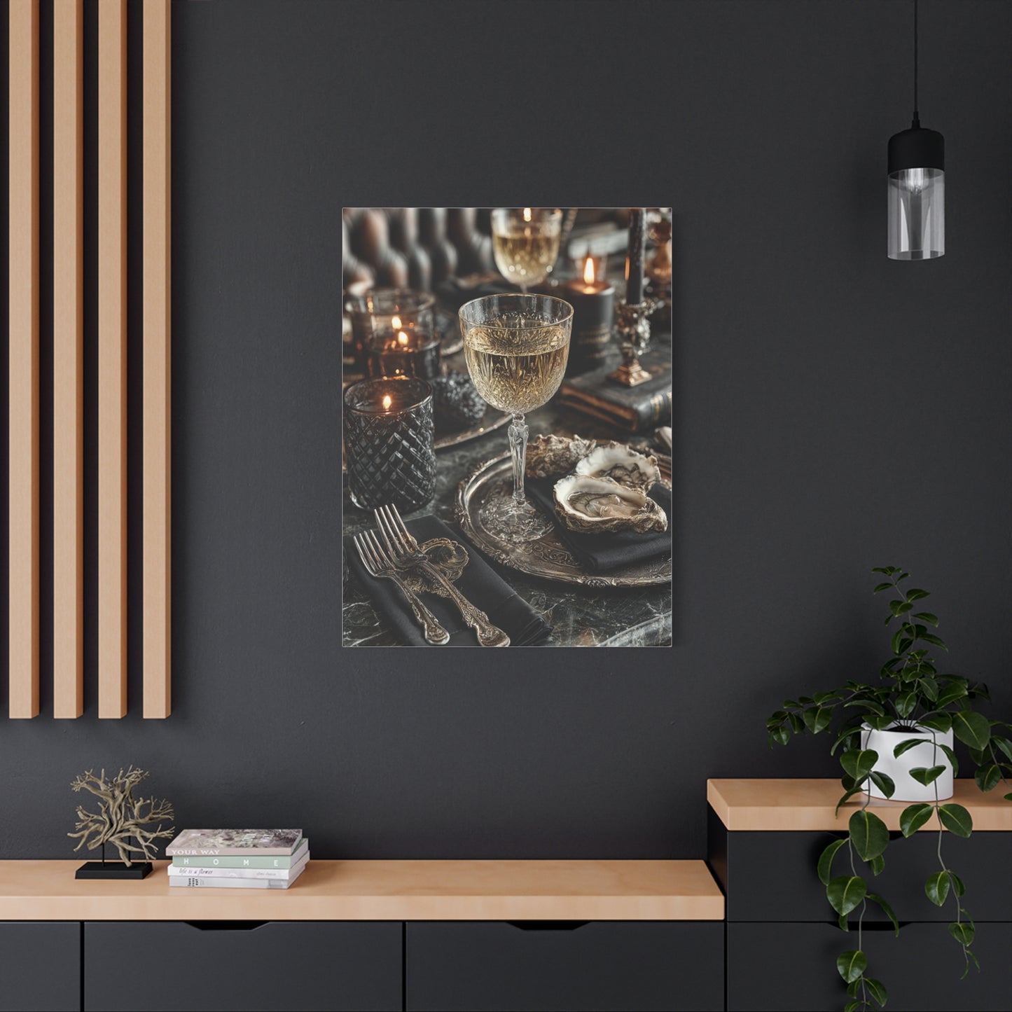 Champagne and Oyster Luxury Table Wall Art & Canvas Print
