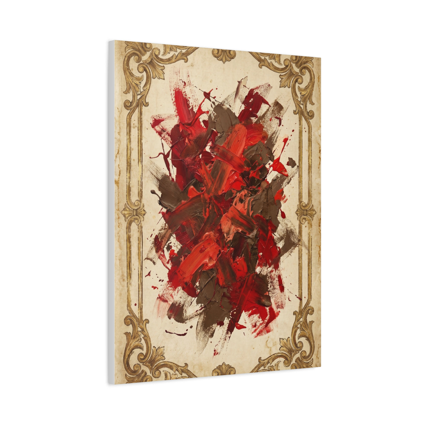 Vintage Framed Red Expressionist Composition Wall Art & Canvas Print