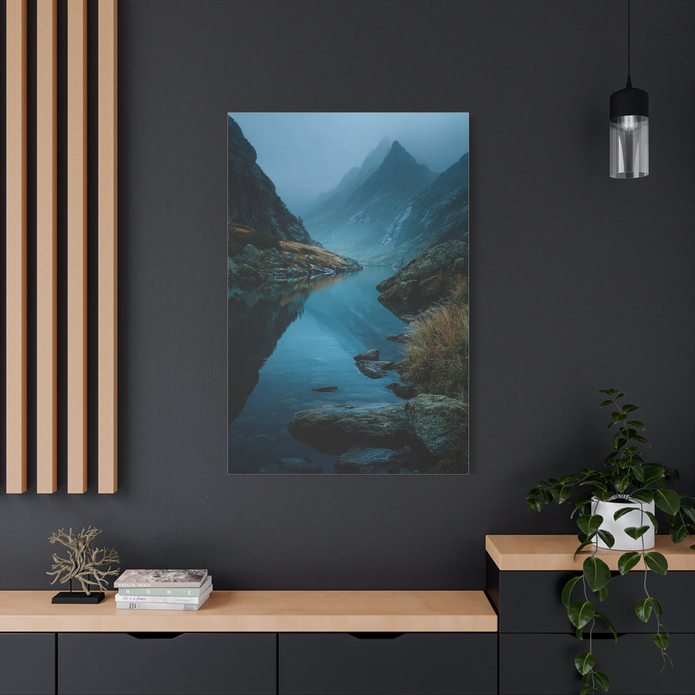 Misty Mountain Reflection Wall Art & Canvas Print