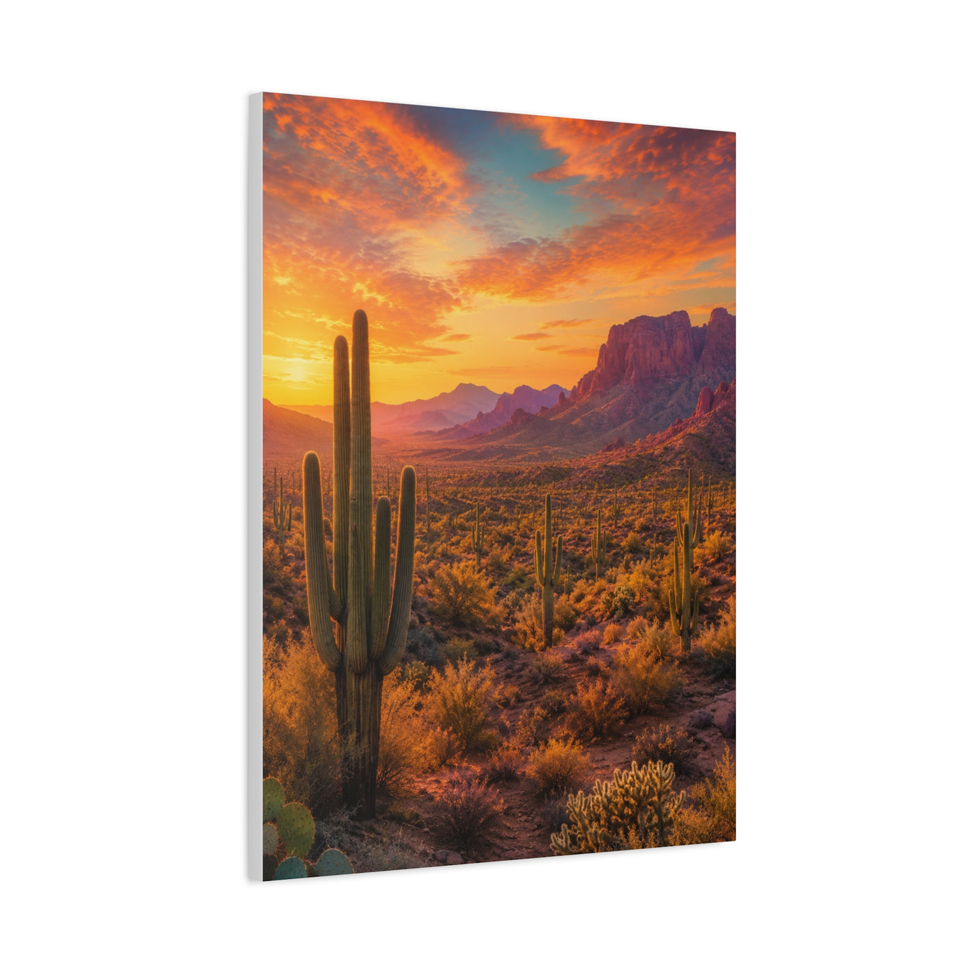 Golden Hour Saguaro Desert Southwest Wall Art & Canvas Print
