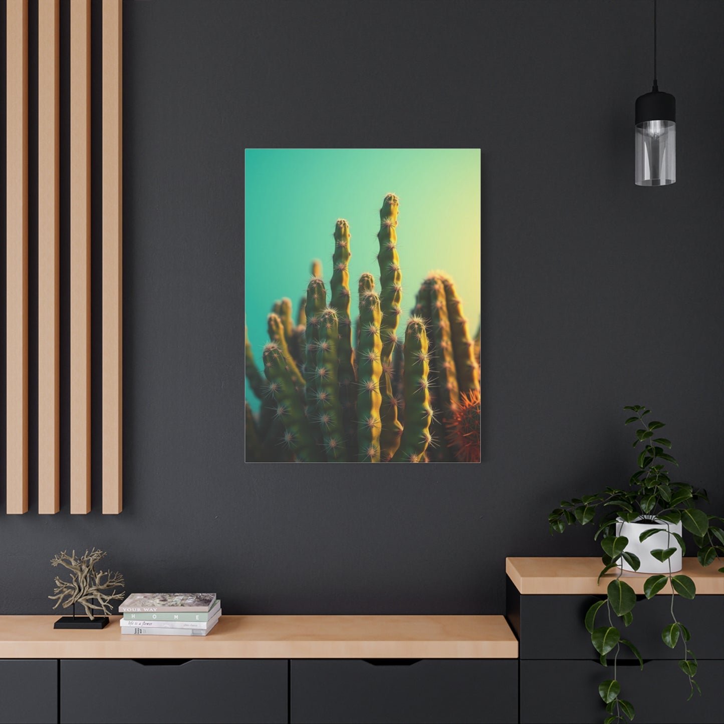 Gilded Cactus Tableau Wall Art & Canvas Print