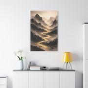 Gold River Mountain Landscape Wall Art & Canvas Print
