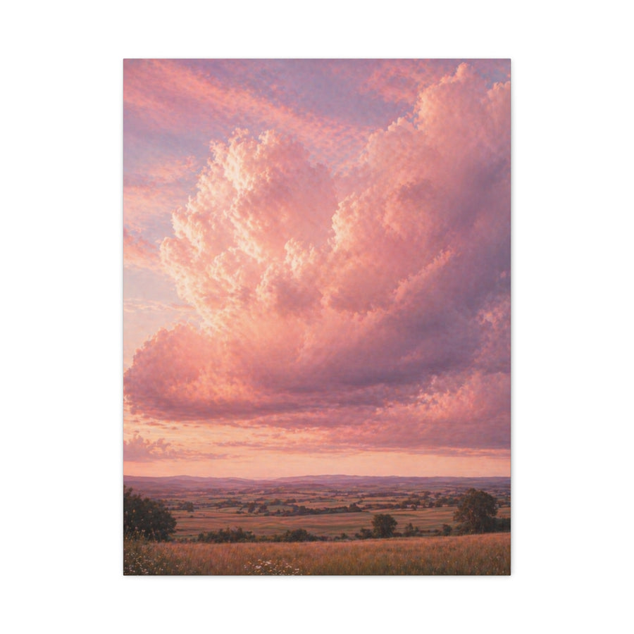Pink Cloudscape Horizon Landscape Wall Art & Canvas Print