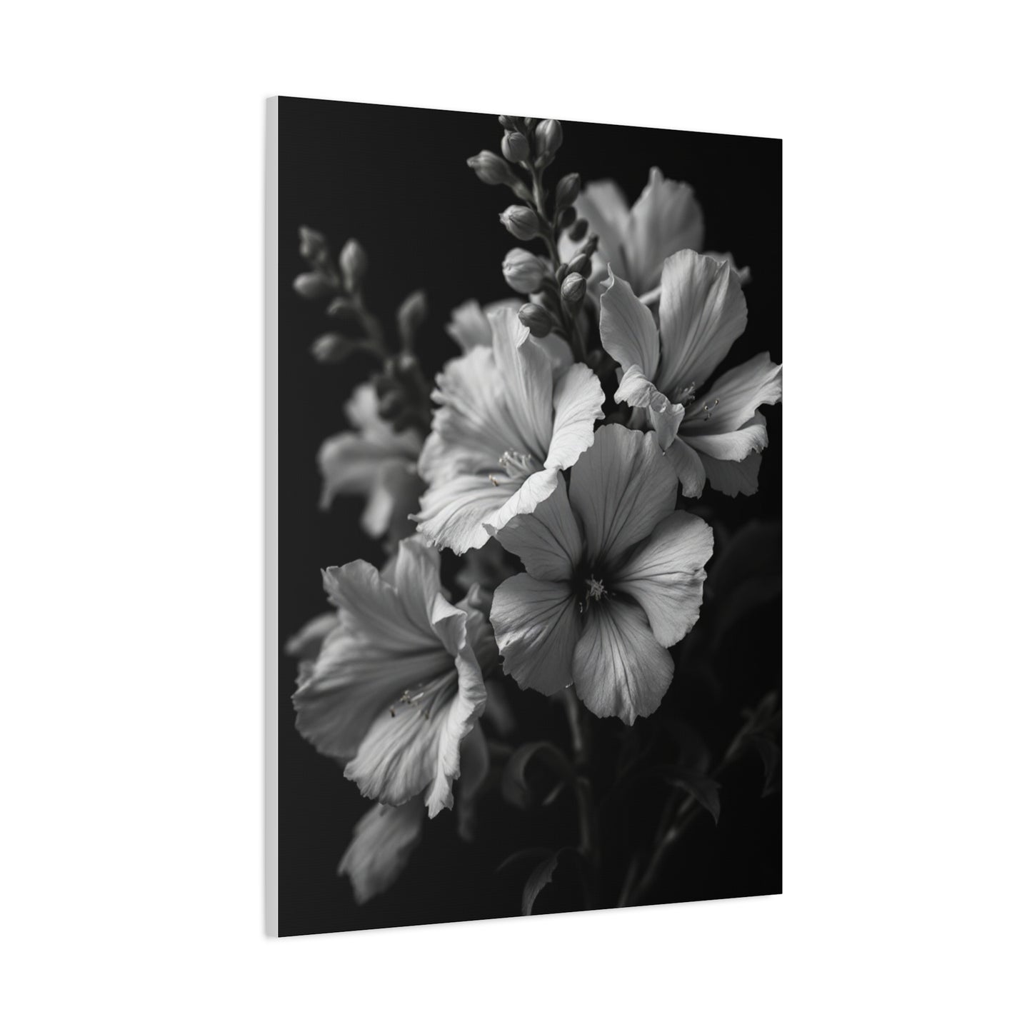 Classic Wildflower Cluster in Monochrome Wall Art & Canvas Prints