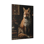 Dark Academia Fox Library Portrait Wall Art & Canvas Print
