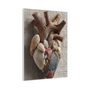 Driftwood Coastal Heart Sculpture Wall Art & Canvas Print