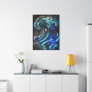 Glass & Steel Ocean Wave Architectural Sculpture Wall Art & Canvas Print