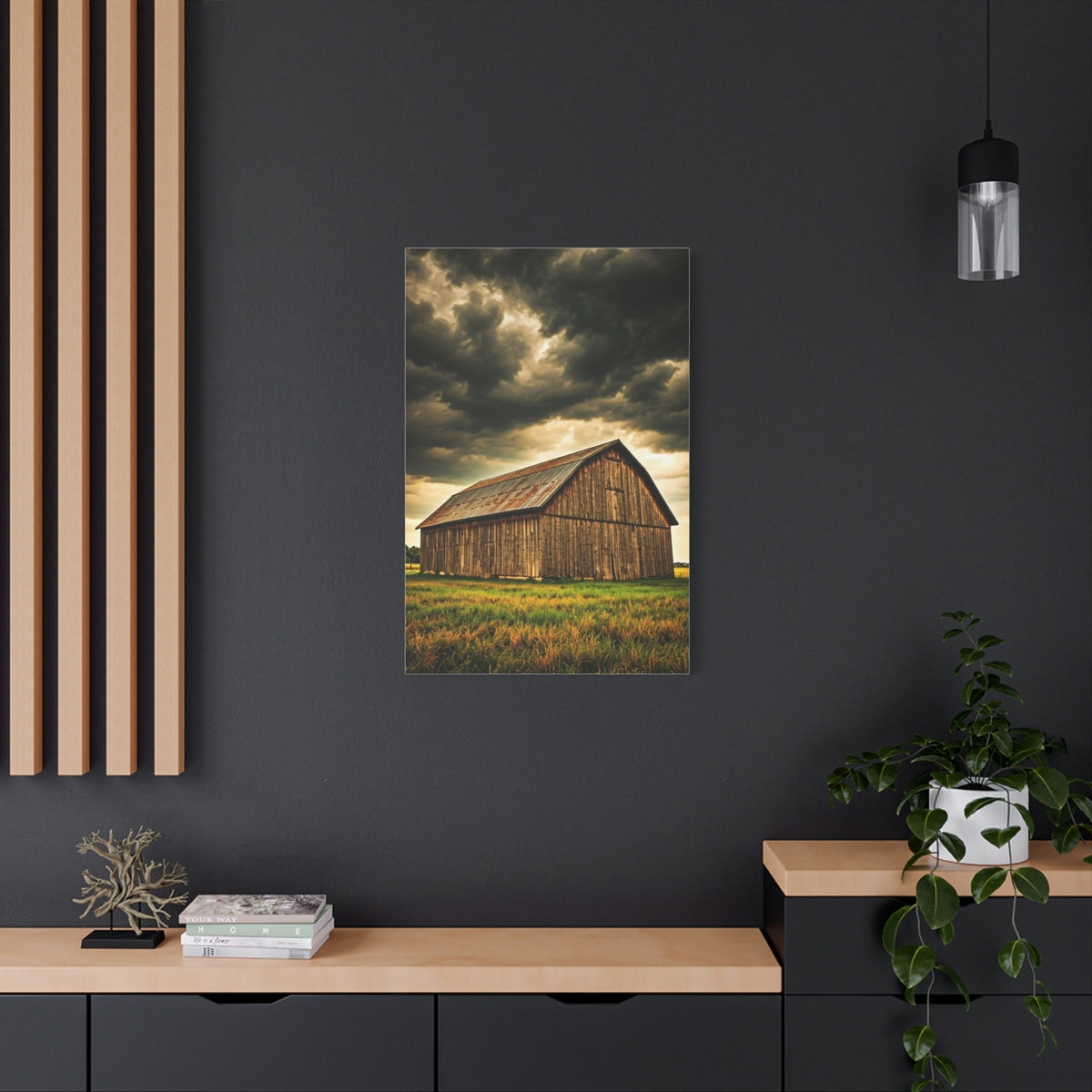 Weathered Barn Under Gathering Storm Wall Art & Canvas Prints