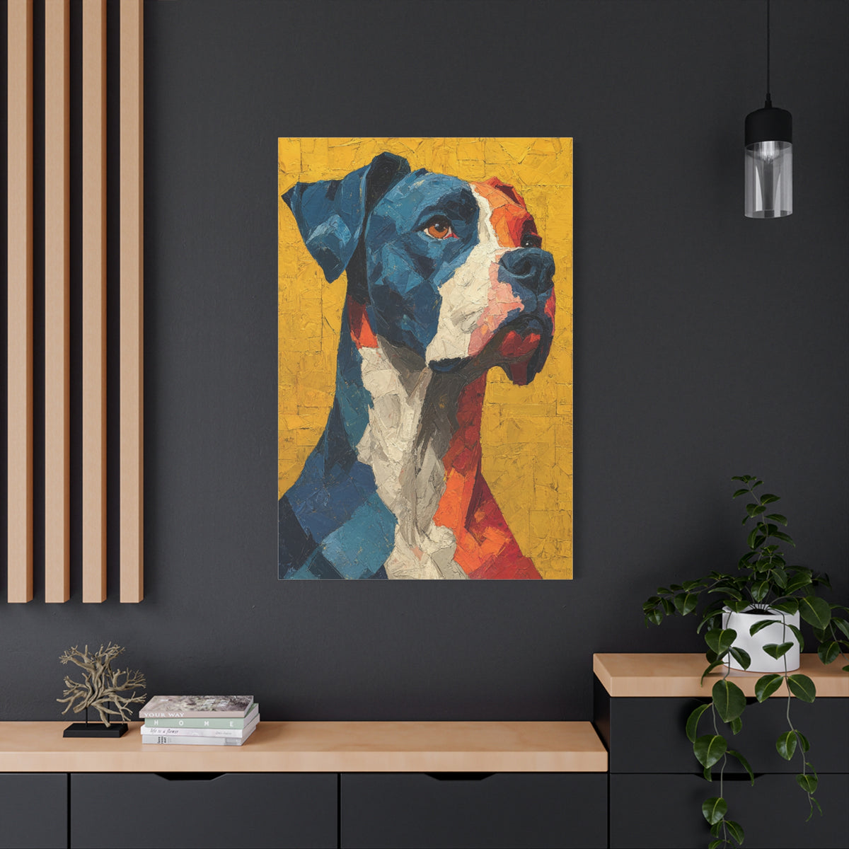 Boxer Abstract Color Portrait Wall Art & Canvas Print
