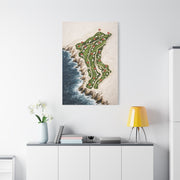 Sculpted Seaside Golf Course Map Wall Art & Canvas Print