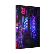 Cyberpunk Neon Vending Alley Street Wall Art & Canvas Print