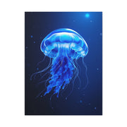 Glowing Jellyfish in Midnight Blue Waters Wall Art & Canvas Prints