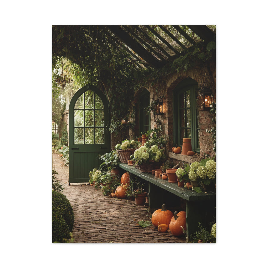 Autumn Greenhouse Harvest Scene Wall Art & Canvas Print