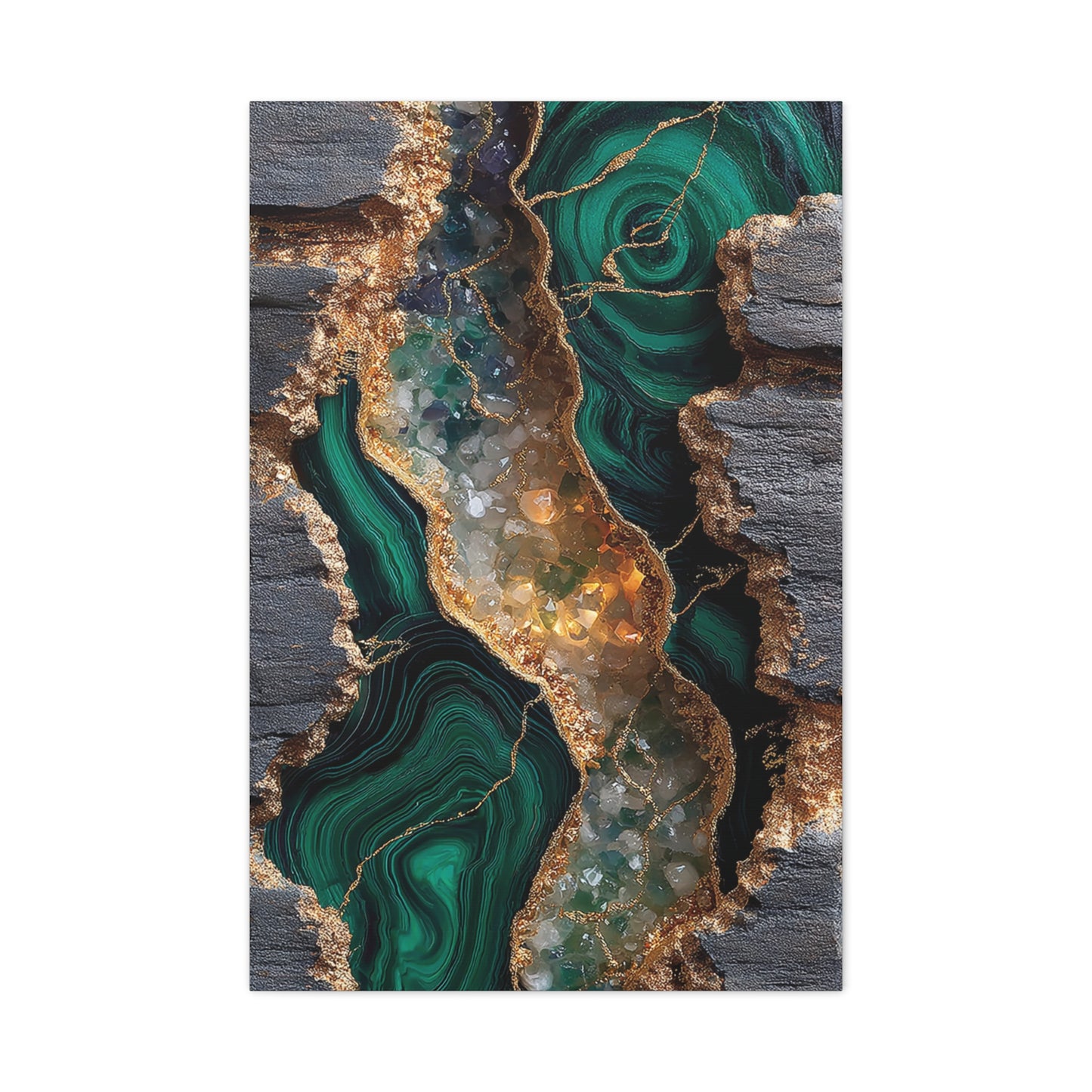 Emerald Geode Abstract Wall Art & Canvas Print