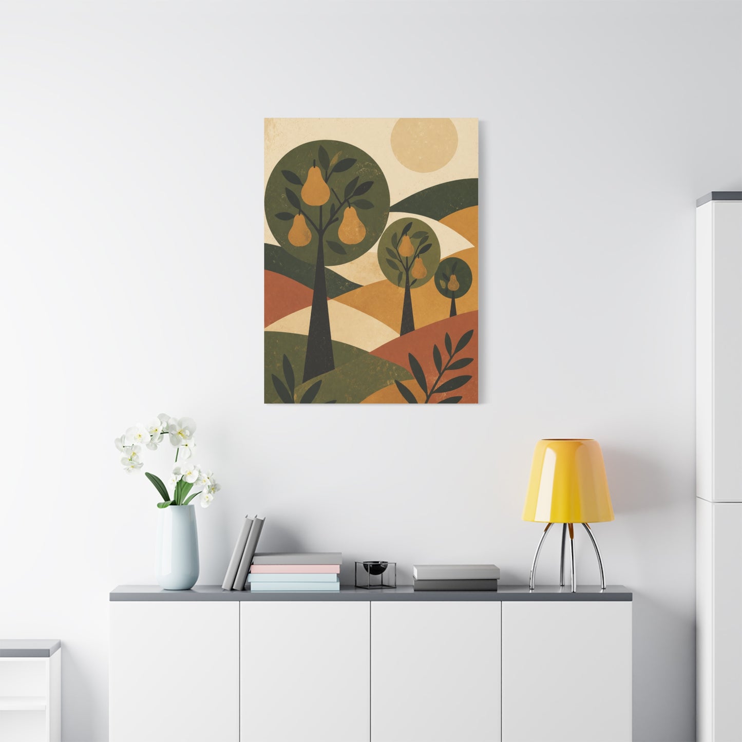 Stylized Orchard Landscape Wall Art & Canvas Print
