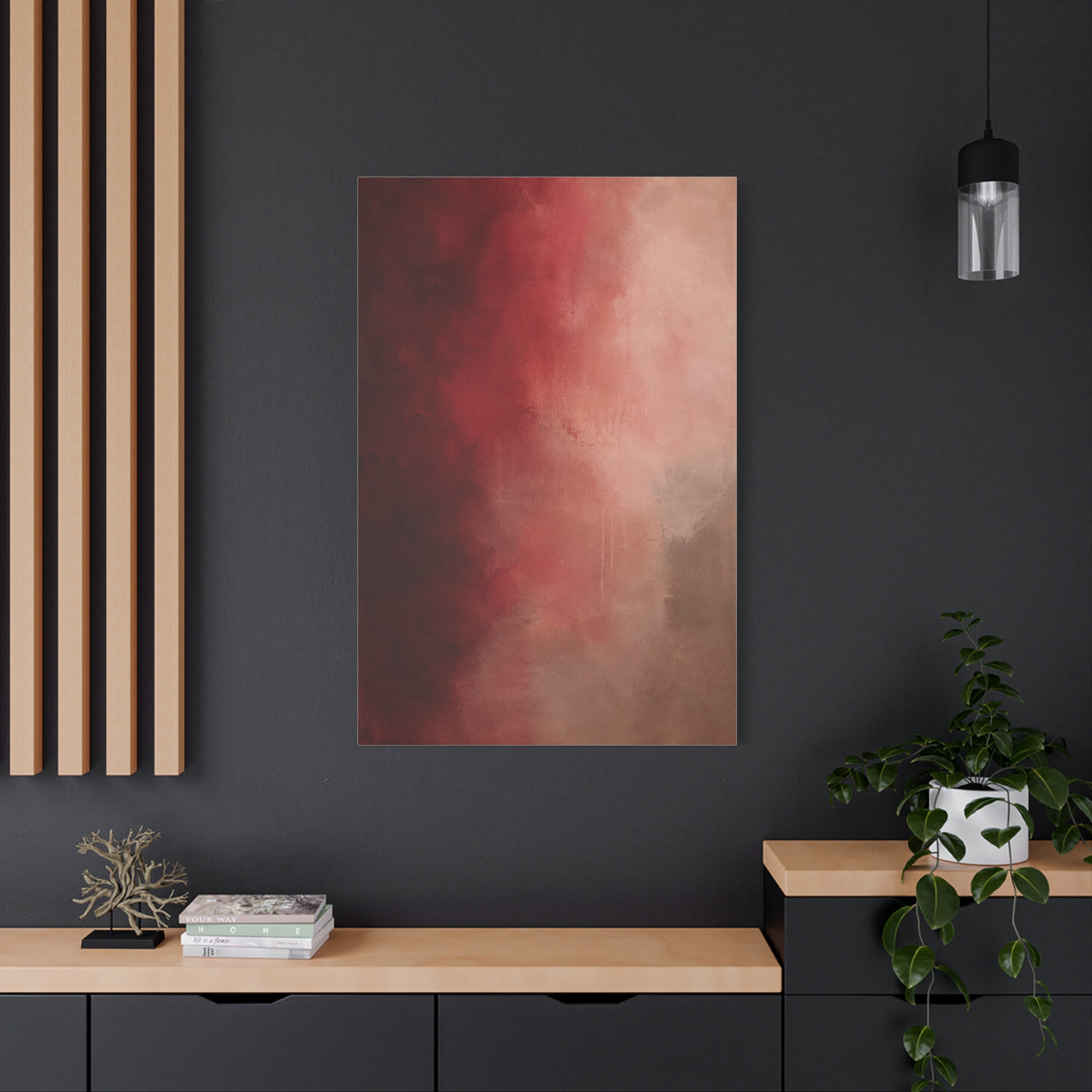 Burgundy Blush Color Field Abstraction Wall Art & Canvas Print