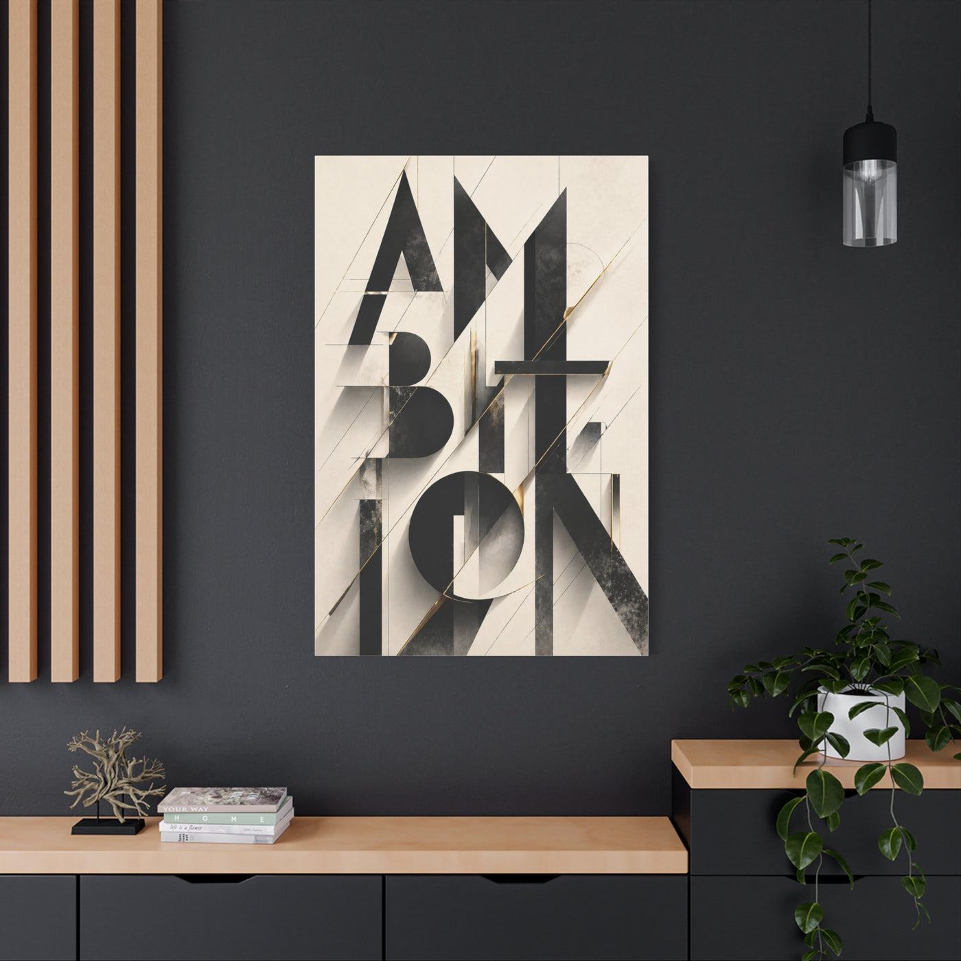 Abstract Ambition Typography Composition Wall Art & Canvas Print