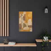 Mixed Media Botanical Collage Mustard Composition Wall Art & Canvas Print