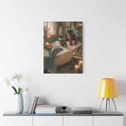 Vintage Bath Mermaid Reading Wall Art & Canvas Print