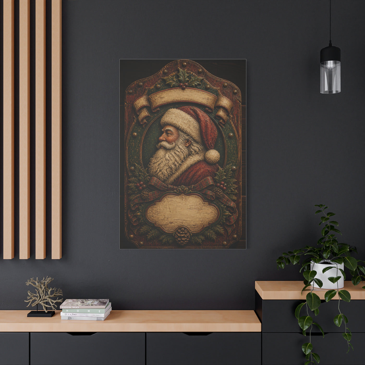 Heirloom Santa Wooden Plaque Wall Art & Canvas Print