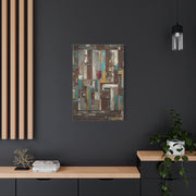 Mid-Century Modern Muted Geometric Color Block Wall Art & Canvas Print