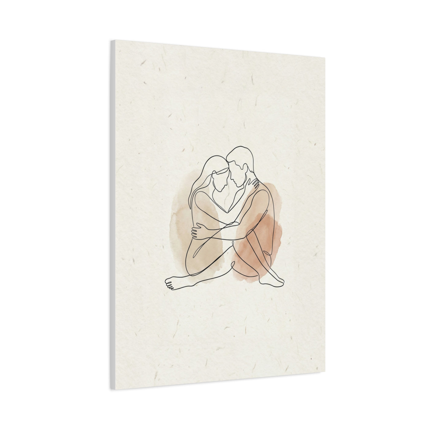 Minimal Line Art Intimate Embrace Wall Art & Canvas Print