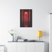 Minimal Crimson Architectural Corridor Wall Art & Canvas Print