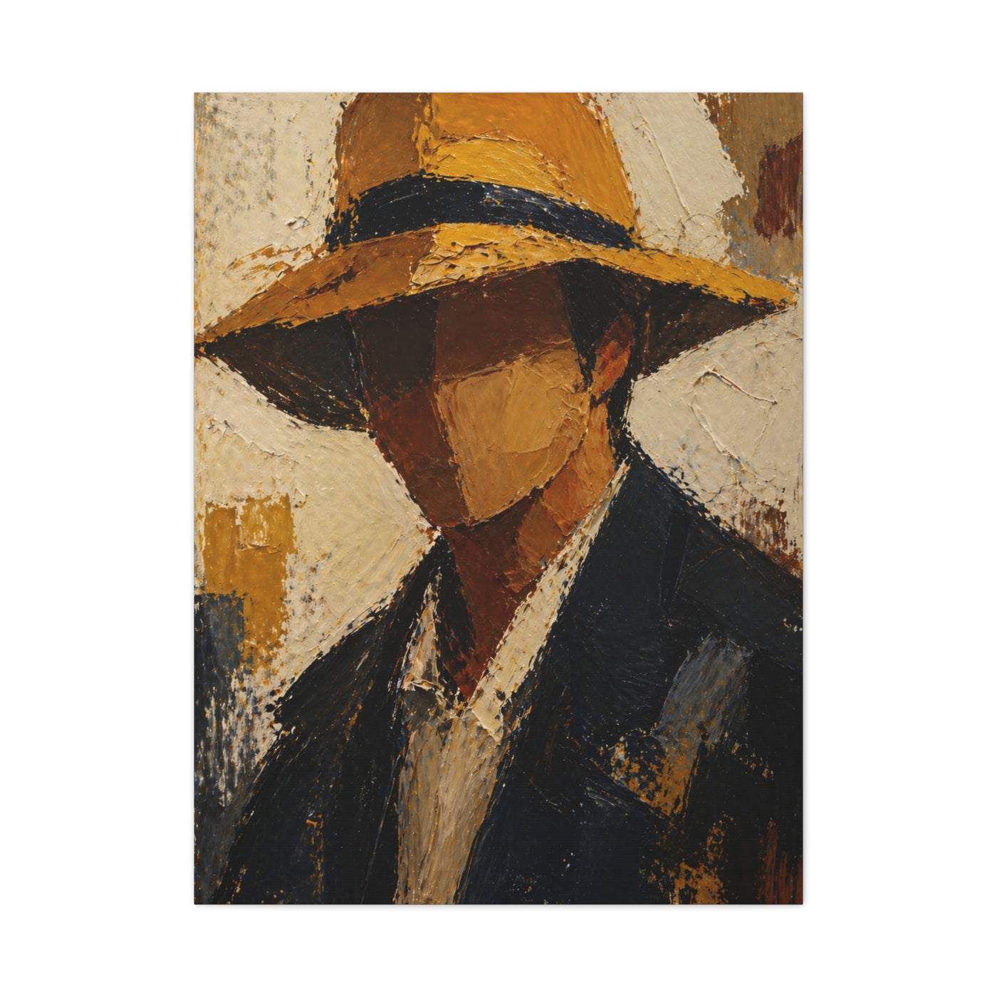 Faceless Impasto Figure Portrait Wall Art & Canvas Print