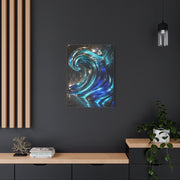 Glass & Steel Ocean Wave Architectural Sculpture Wall Art & Canvas Print
