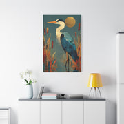 Modernist Heron Marsh Composition Wall Art & Canvas Print