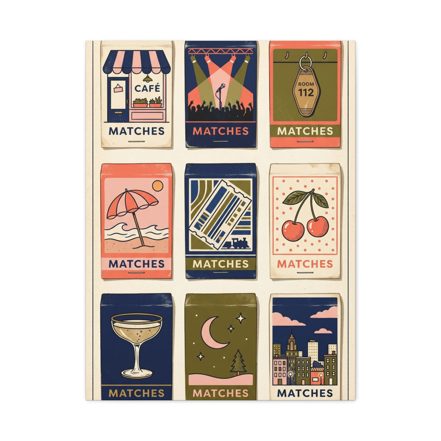 Vintage Matchbox Love Story Collection Wall Art & Canvas Print