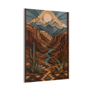 Layered Canyon Wood Mosaic Southwest Wall Art & Canvas Print
