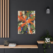 Expressionist Orange Burst Action Painting Wall Art & Canvas Print