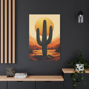 Golden Sun Desert Saguaro Illustration Wall Art & Canvas Prints