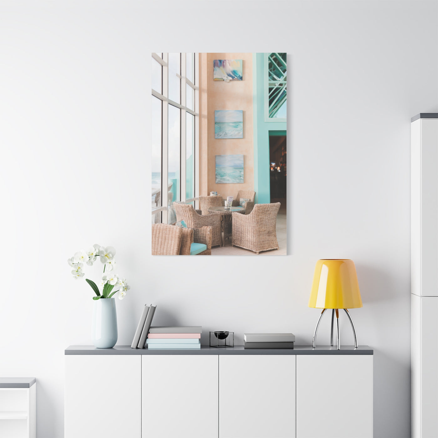 Coastal Resort Lounge Ocean Horizon Wall Art & Canvas Print